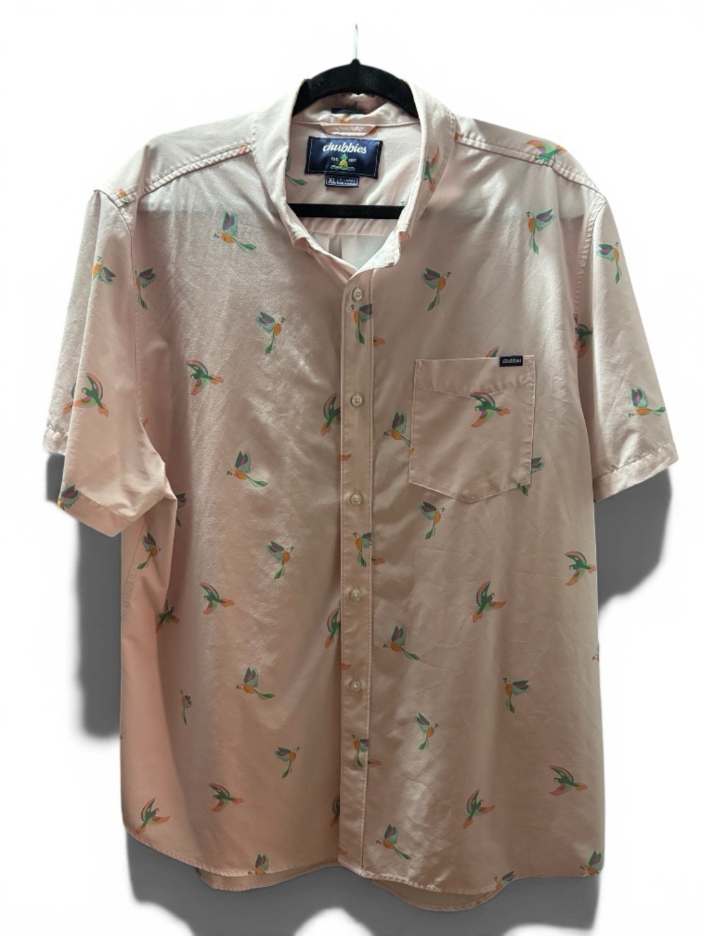 Chubbies Men's "The Parrot Party" Performance Friday Short Sleeve Shirt XL
